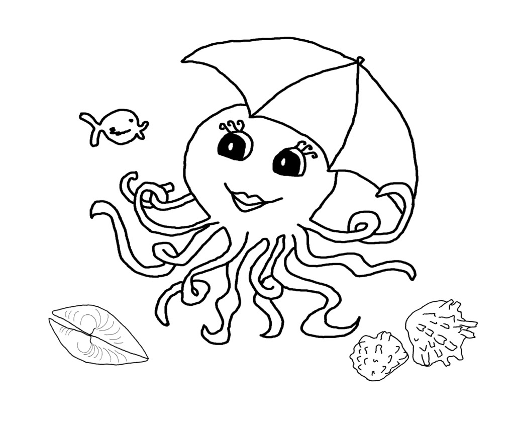 着色页: 章鱼 (动物) #18990 - 免费可打印着色页