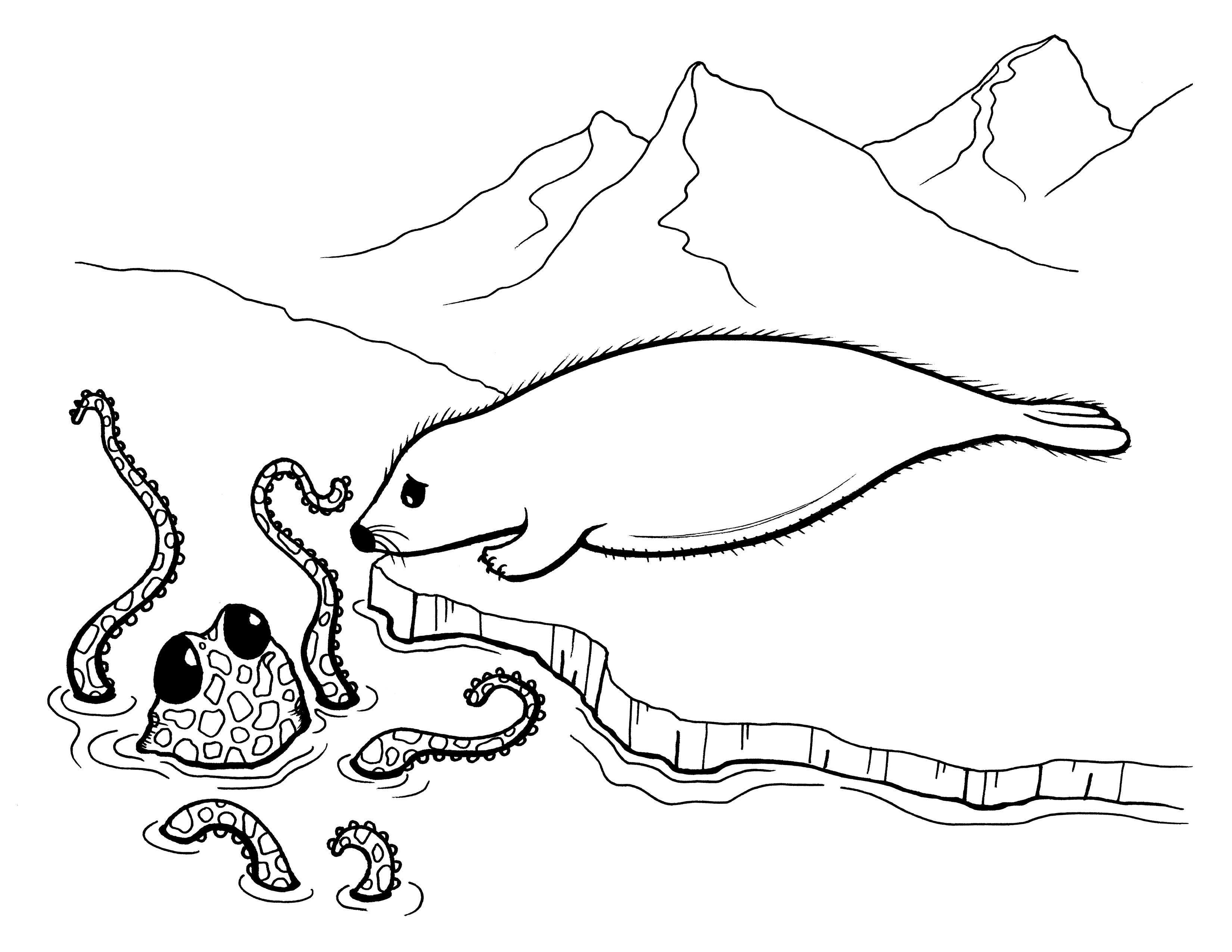着色页: 章鱼 (动物) #19023 - 免费可打印着色页