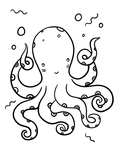 着色页: 章鱼 (动物) #19050 - 免费可打印着色页