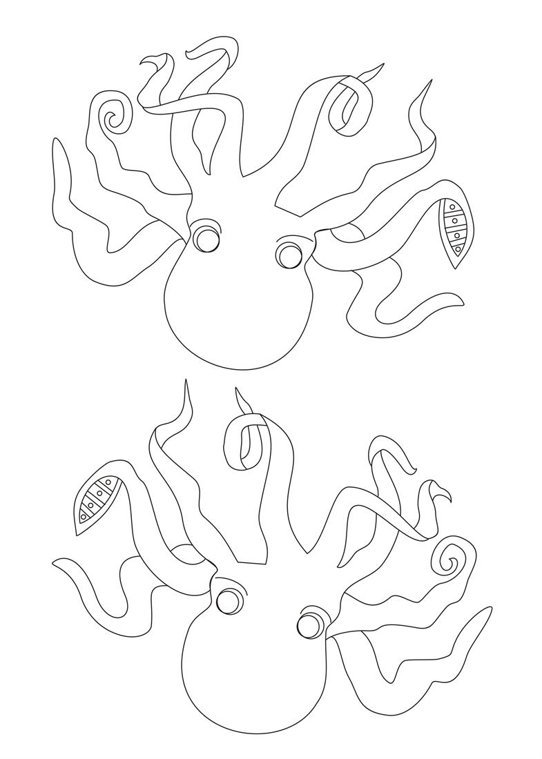 着色页: 章鱼 (动物) #19086 - 免费可打印着色页