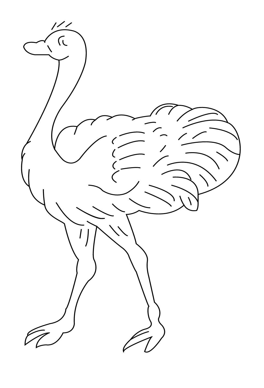 着色页: 鸵鸟 (动物) #684 - 免费可打印着色页