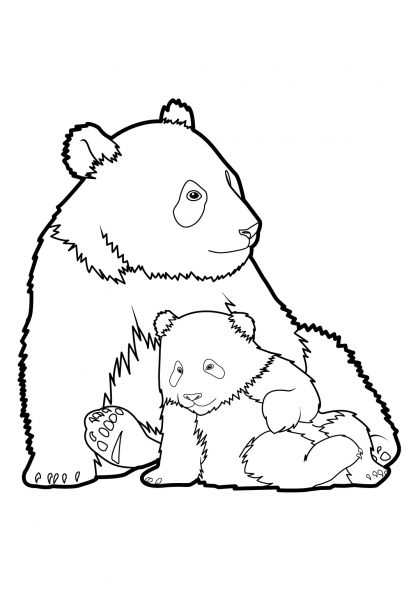 着色页: 熊猫 (动物) #12454 - 免费可打印着色页
