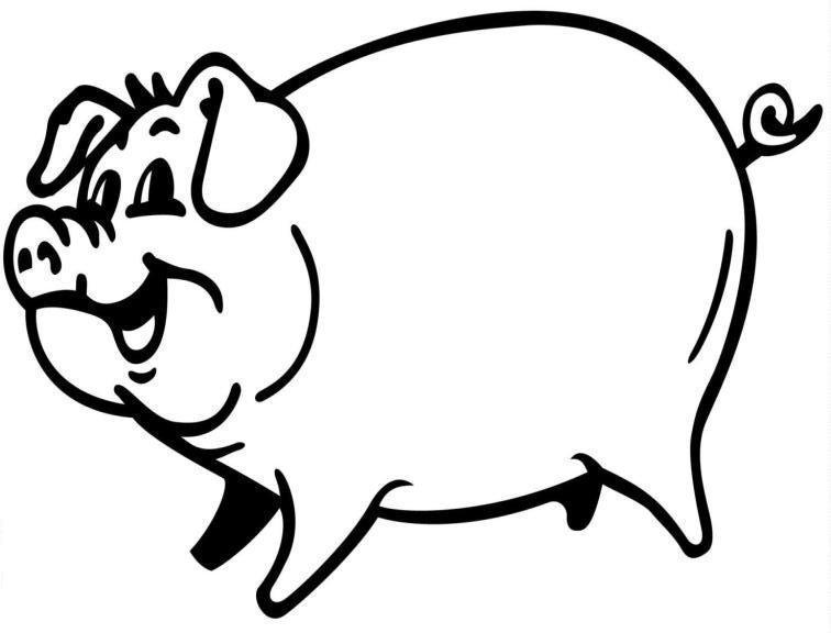 着色页: 猪 (动物) #3584 - 免费可打印着色页