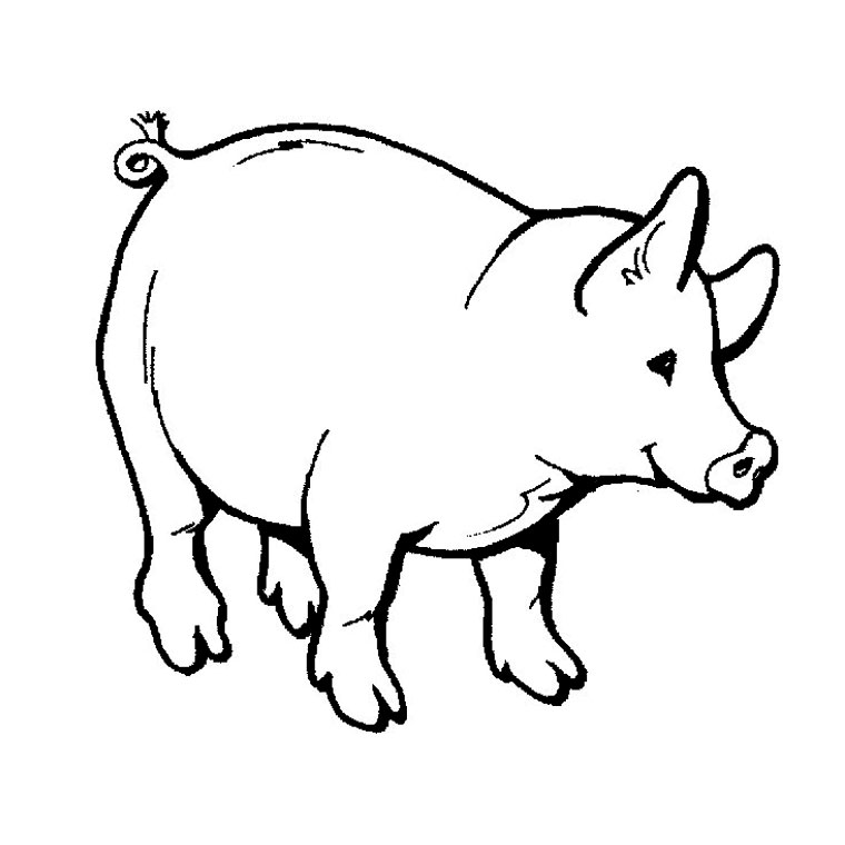 着色页: 猪 (动物) #3585 - 免费可打印着色页