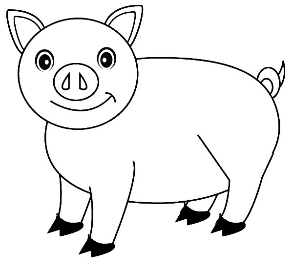 着色页: 猪 (动物) #3587 - 免费可打印着色页
