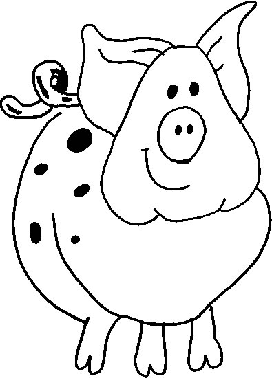 着色页: 猪 (动物) #3592 - 免费可打印着色页