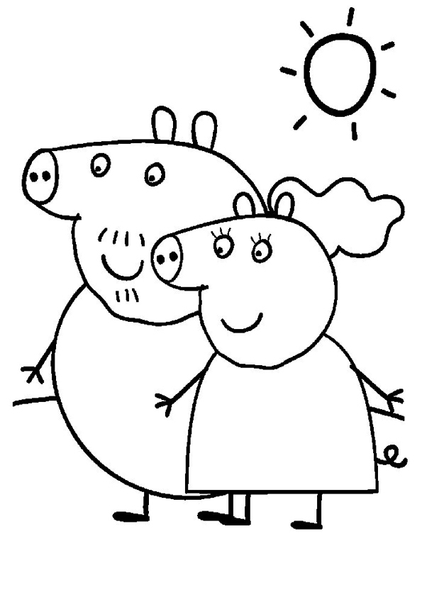 着色页: 猪 (动物) #3600 - 免费可打印着色页