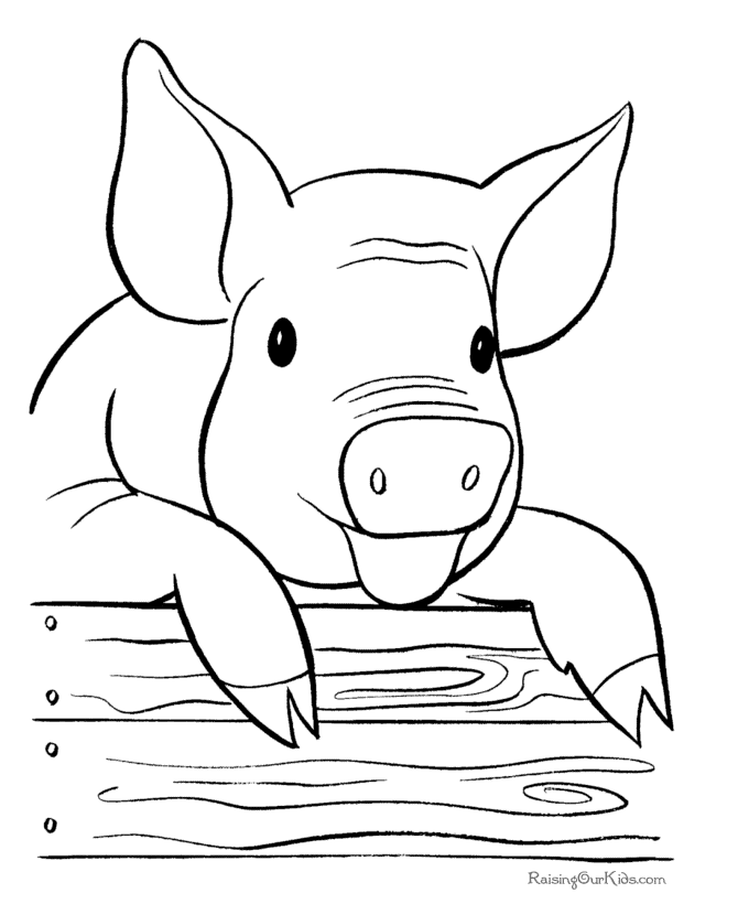 着色页: 猪 (动物) #3605 - 免费可打印着色页