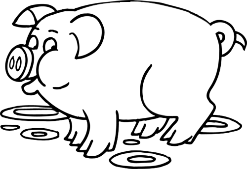 着色页: 猪 (动物) #3609 - 免费可打印着色页
