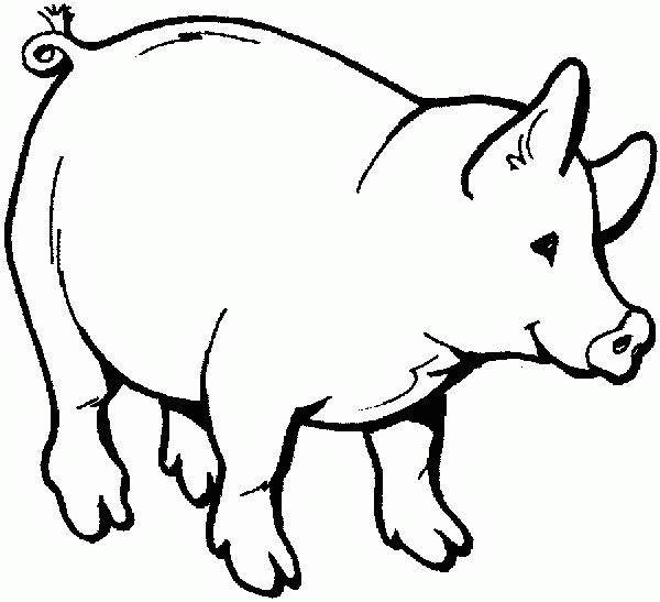 着色页: 猪 (动物) #3610 - 免费可打印着色页