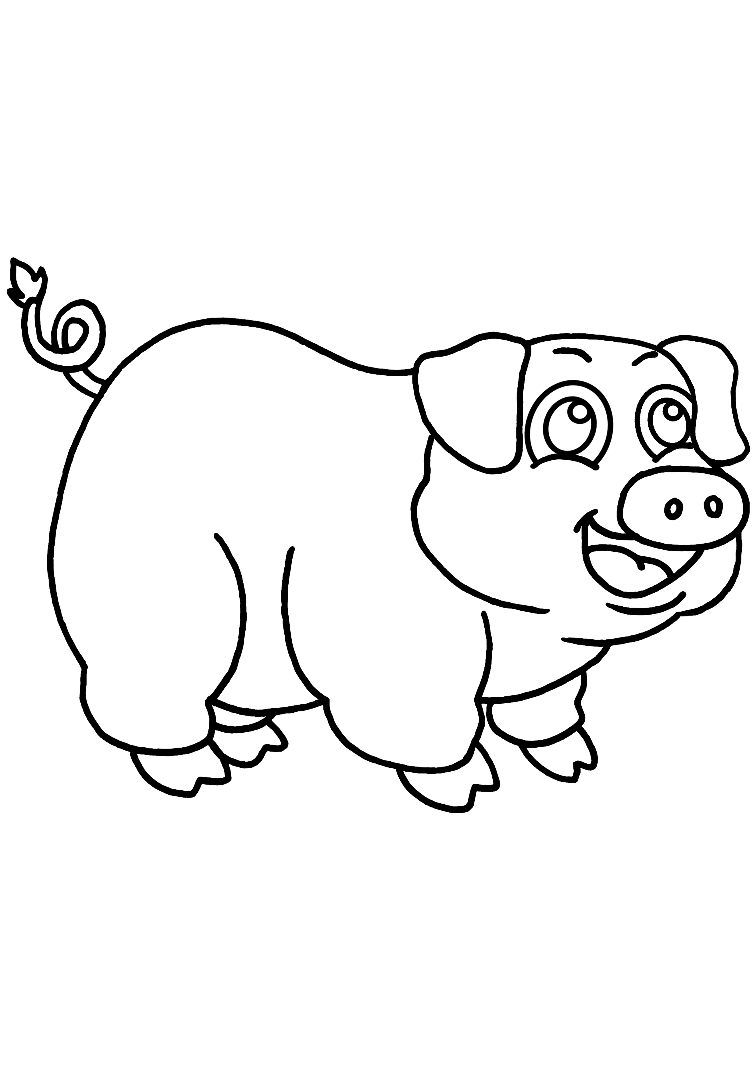 着色页: 猪 (动物) #3620 - 免费可打印着色页