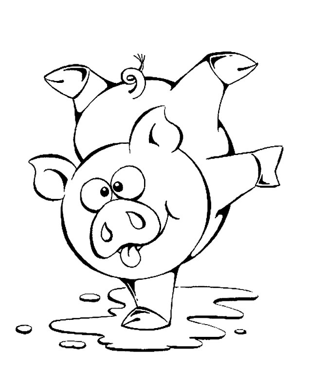 着色页: 猪 (动物) #3627 - 免费可打印着色页