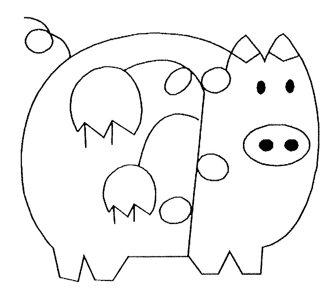 着色页: 猪 (动物) #3668 - 免费可打印着色页