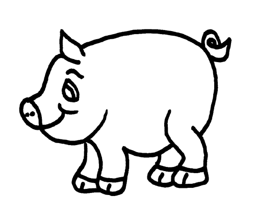 着色页: 猪 (动物) #3669 - 免费可打印着色页