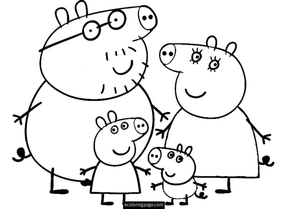 着色页: 猪 (动物) #3698 - 免费可打印着色页