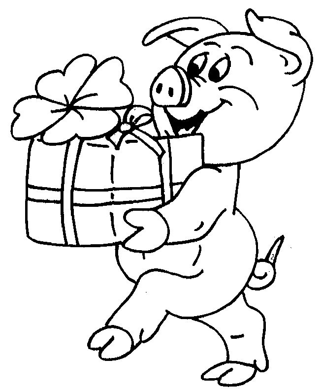 着色页: 猪 (动物) #3718 - 免费可打印着色页