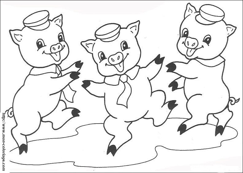 着色页: 猪 (动物) #3728 - 免费可打印着色页