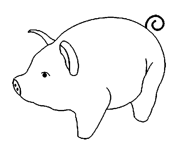 着色页: 猪 (动物) #3741 - 免费可打印着色页