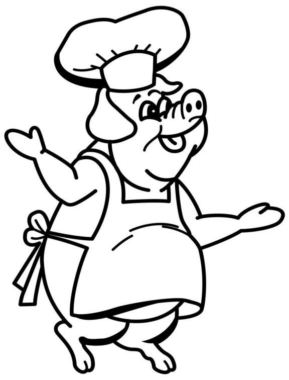 着色页: 猪 (动物) #3758 - 免费可打印着色页