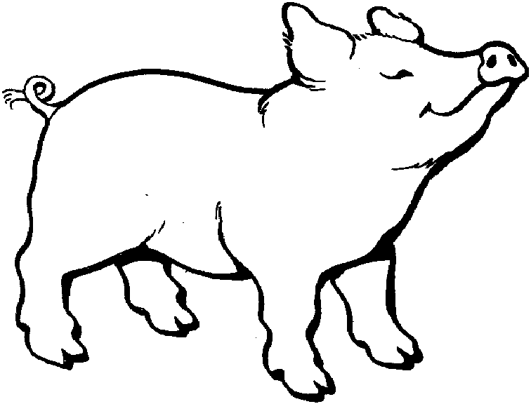 着色页: 猪肉 (动物) #17622 - 免费可打印着色页