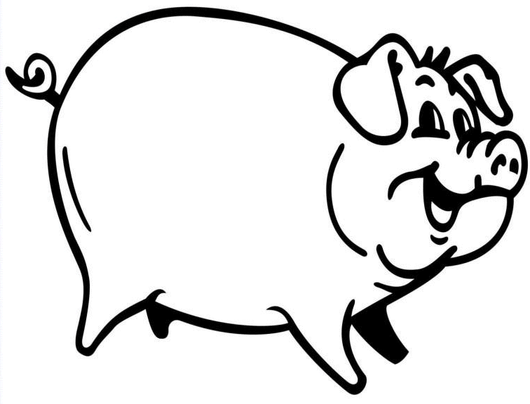 着色页: 猪肉 (动物) #17632 - 免费可打印着色页