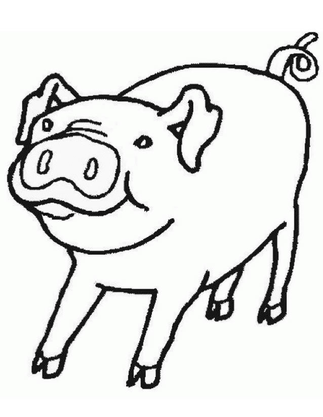 着色页: 猪肉 (动物) #17633 - 免费可打印着色页
