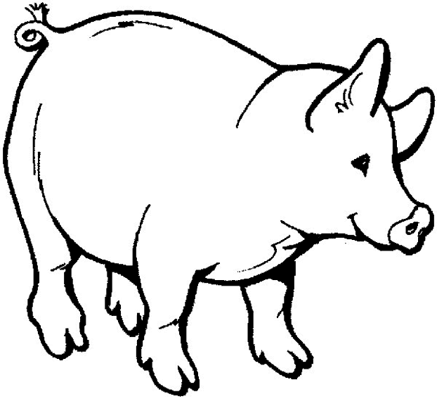 着色页: 猪肉 (动物) #17640 - 免费可打印着色页