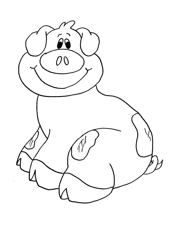 着色页: 猪肉 (动物) #17653 - 免费可打印着色页