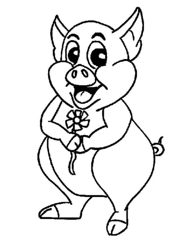 着色页: 猪肉 (动物) #17669 - 免费可打印着色页