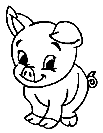 着色页: 猪肉 (动物) #17740 - 免费可打印着色页