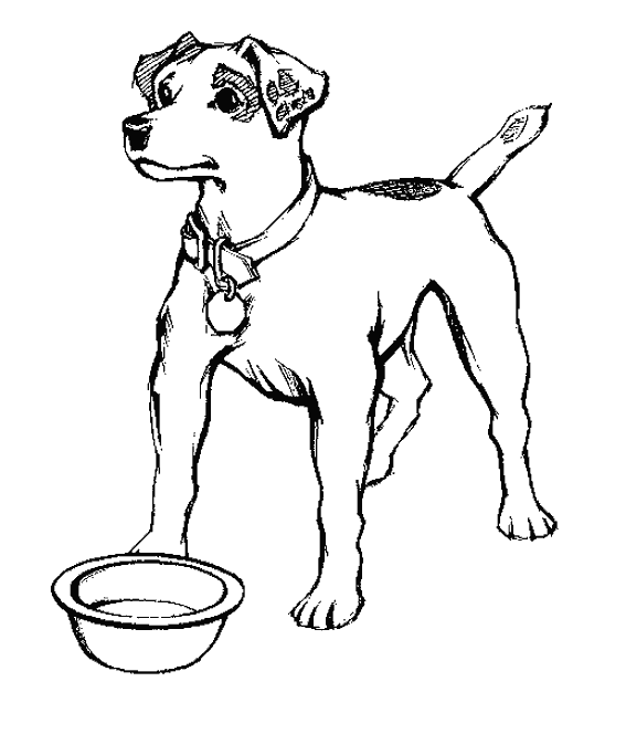 着色页: 小狗 (动物) #2893 - 免费可打印着色页