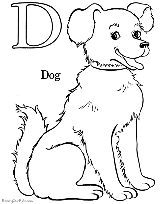 着色页: 小狗 (动物) #2907 - 免费可打印着色页