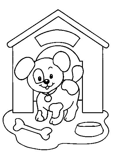 着色页: 小狗 (动物) #2912 - 免费可打印着色页
