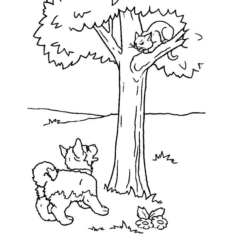 着色页: 小狗 (动物) #2980 - 免费可打印着色页