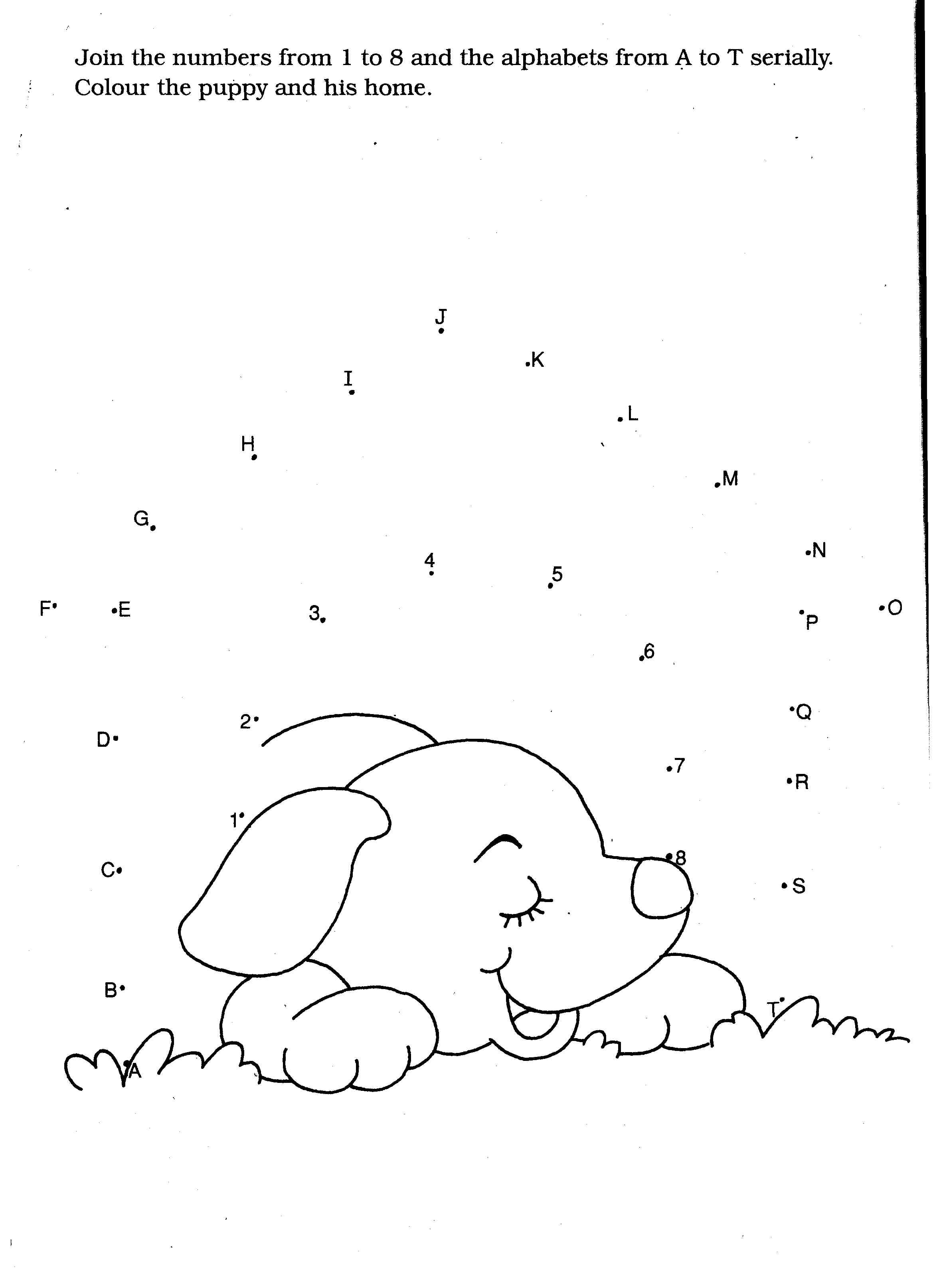 着色页: 小狗 (动物) #2993 - 免费可打印着色页