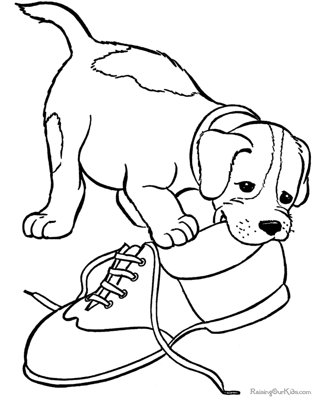着色页: 小狗 (动物) #3024 - 免费可打印着色页