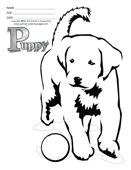 着色页: 小狗 (动物) #3050 - 免费可打印着色页