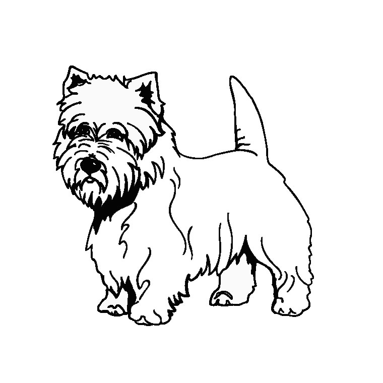 着色页: 小狗 (动物) #3065 - 免费可打印着色页
