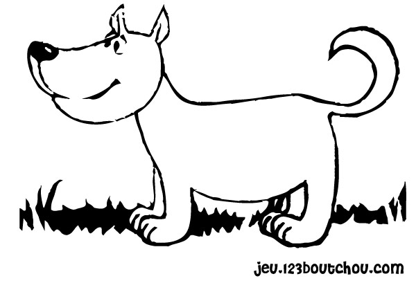 着色页: 小狗 (动物) #3089 - 免费可打印着色页