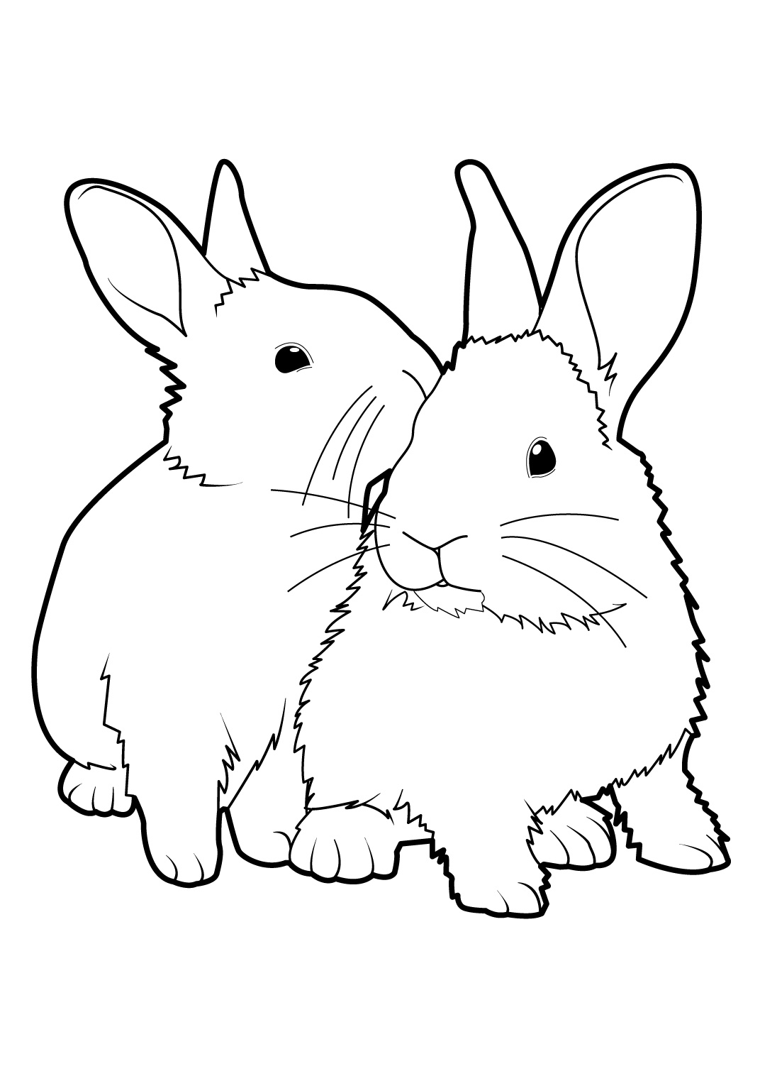着色页: 兔子 (动物) #9503 - 免费可打印着色页