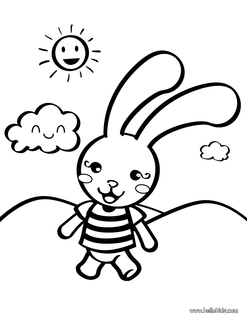着色页: 兔子 (动物) #9518 - 免费可打印着色页