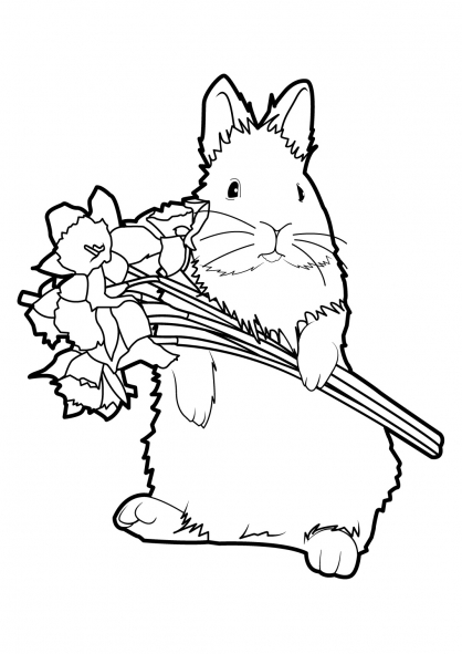 着色页: 兔子 (动物) #9575 - 免费可打印着色页