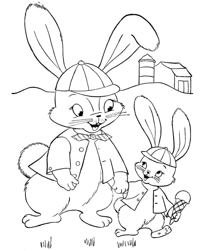 着色页: 兔子 (动物) #9596 - 免费可打印着色页
