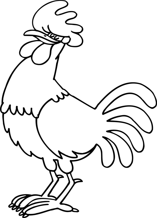 着色页: 公鸡 (动物) #4098 - 免费可打印着色页