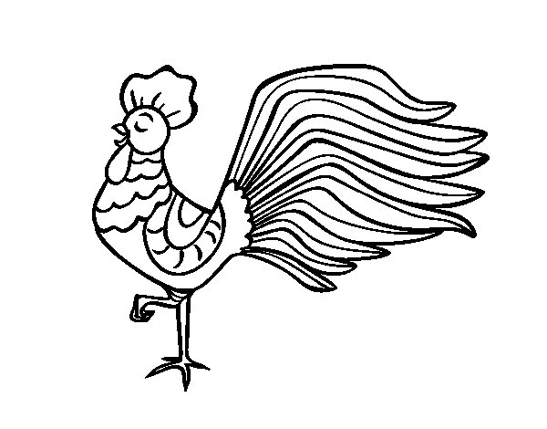 着色页: 公鸡 (动物) #4107 - 免费可打印着色页