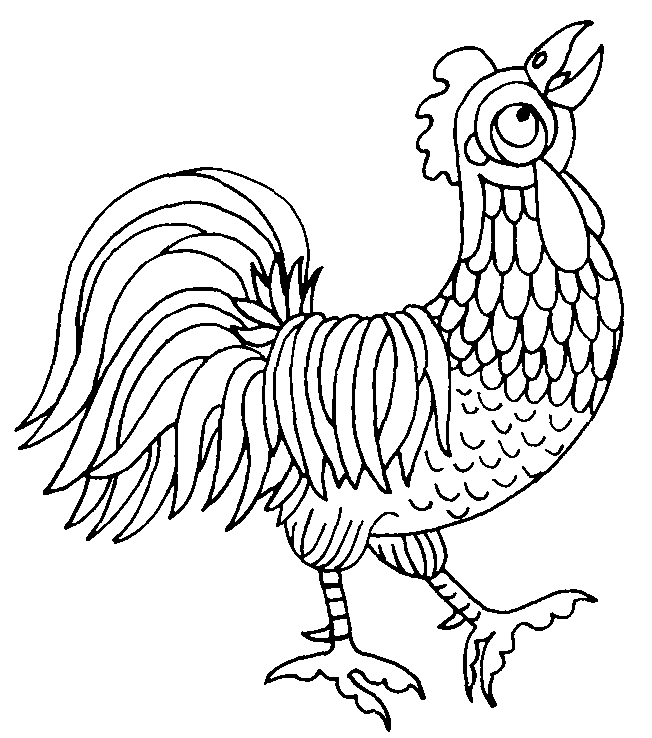 着色页: 公鸡 (动物) #4109 - 免费可打印着色页