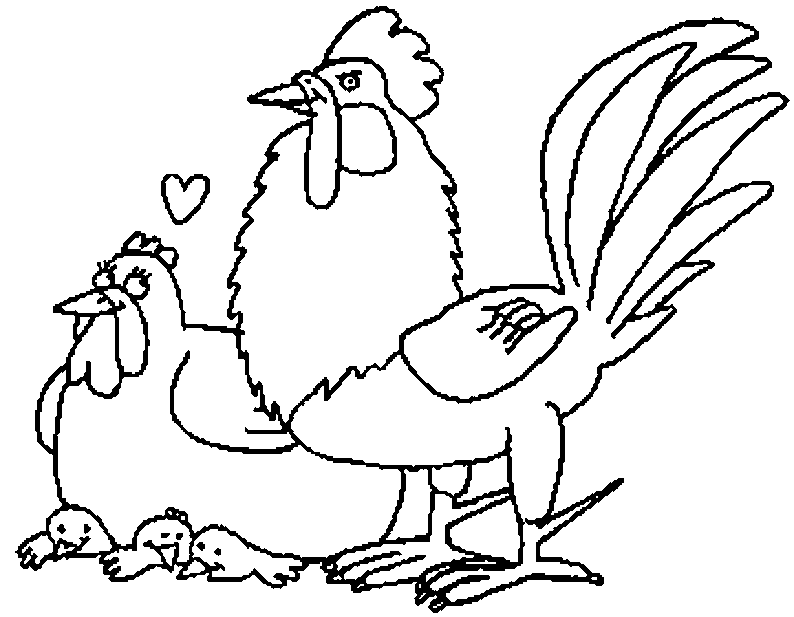 着色页: 公鸡 (动物) #4110 - 免费可打印着色页