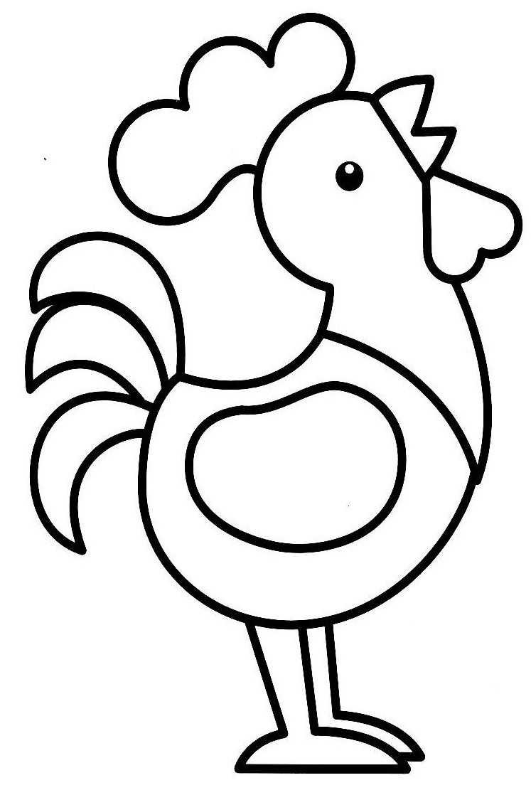 着色页: 公鸡 (动物) #4115 - 免费可打印着色页