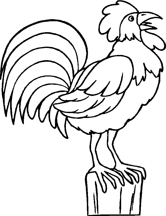 着色页: 公鸡 (动物) #4172 - 免费可打印着色页