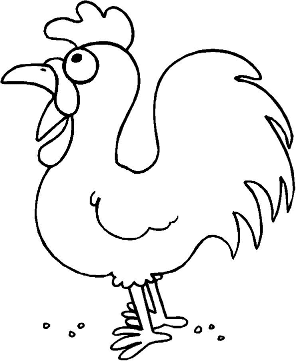 着色页: 公鸡 (动物) #4250 - 免费可打印着色页